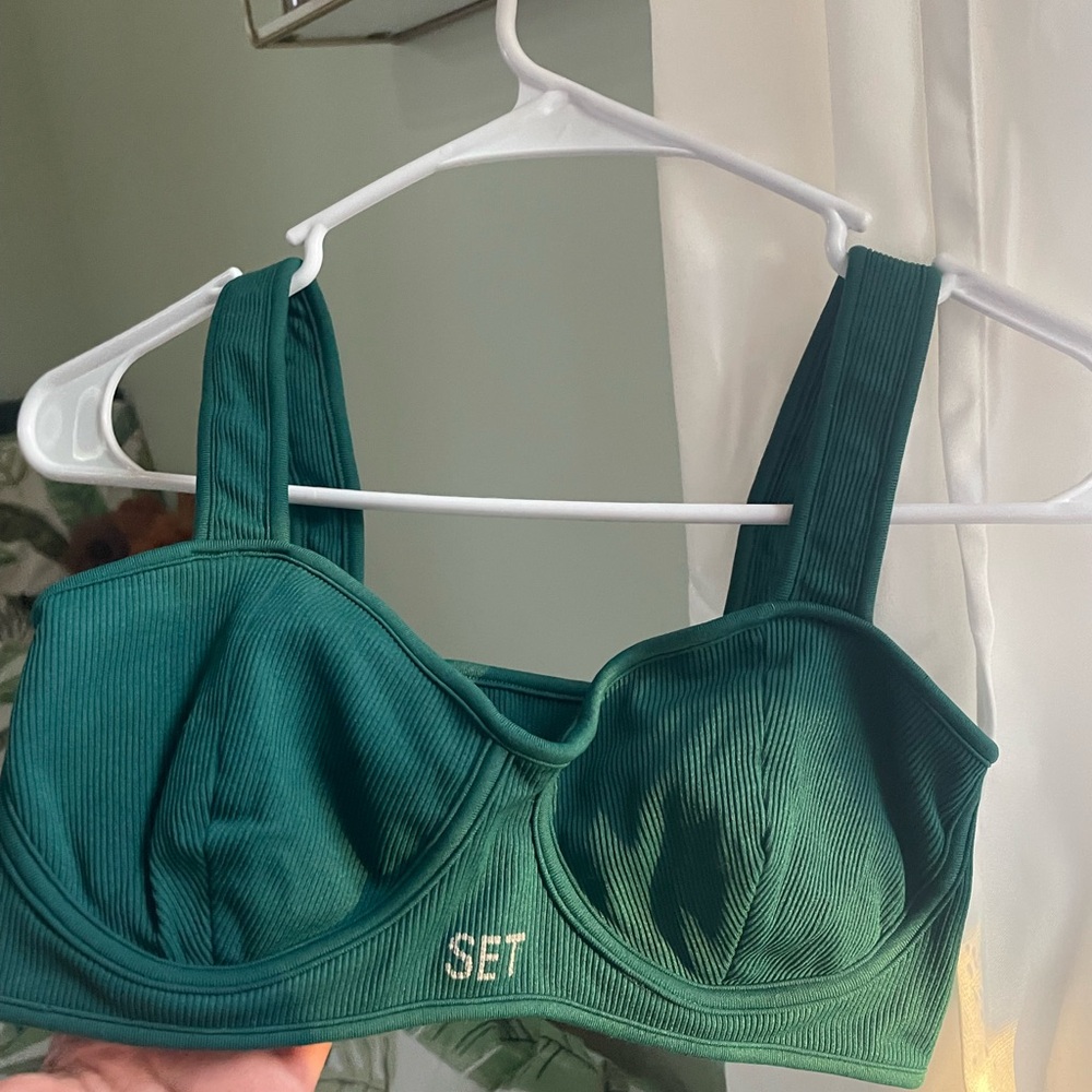 SET Active Teal Ribbed Bralette